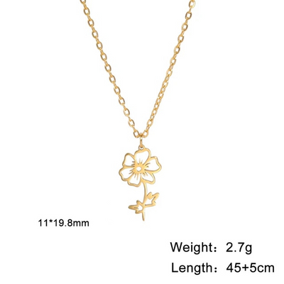 Sophia Floral Birth Month Pendant