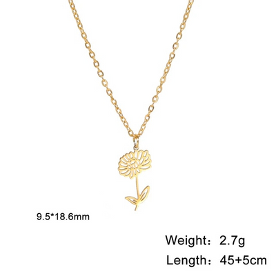 Sophia Floral Birth Month Pendant
