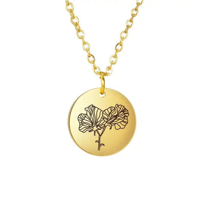 Vermeil Floral Birth Month Pendant