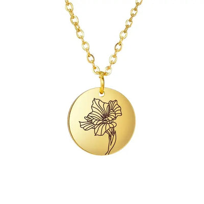 Vermeil Floral Birth Month Pendant