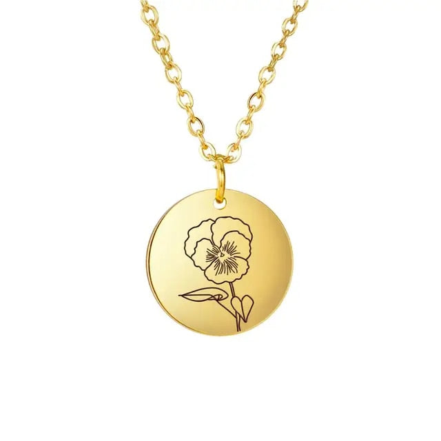 Vermeil Floral Birth Month Pendant