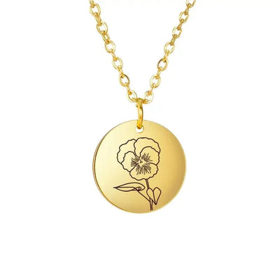 Vermeil Floral Birth Month Pendant
