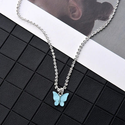 Butterfly Pendant Choker