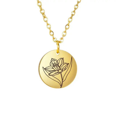 Vermeil Floral Birth Month Pendant