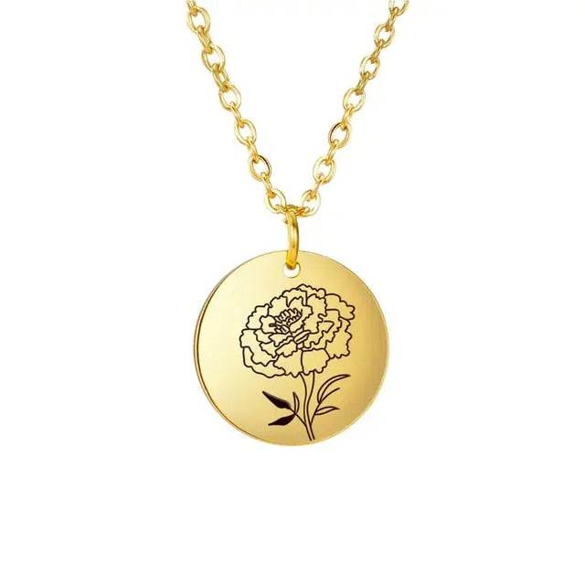 Vermeil Floral Birth Month Pendant