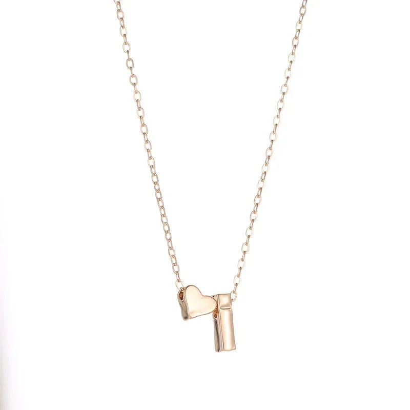 Heart Initial Charm Necklace