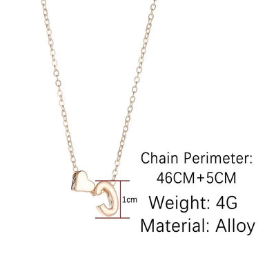 Heart Initial Charm Necklace