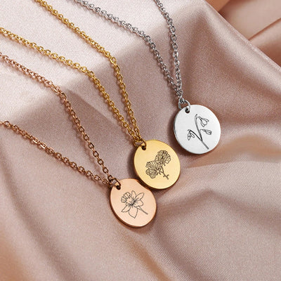Vermeil Floral Birth Month Pendant
