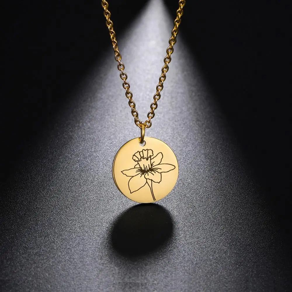 Vermeil Floral Birth Month Pendant