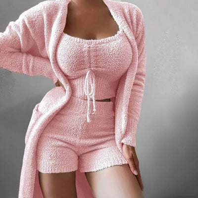 Velvet 3-Piece Lounge Short Set