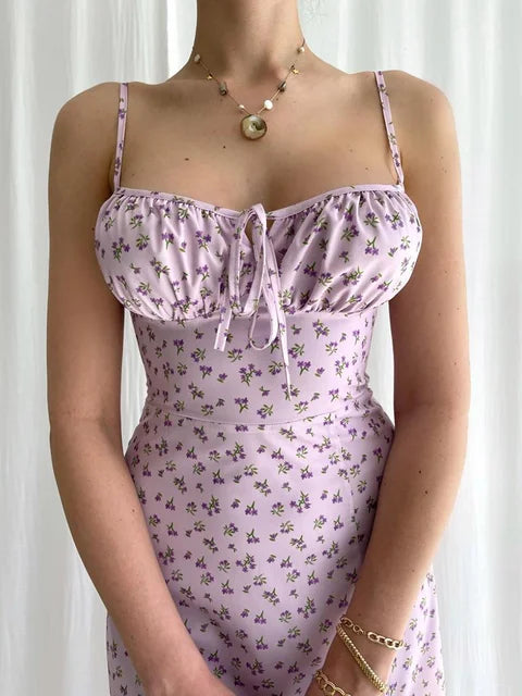 Ava Satin Floral Dress