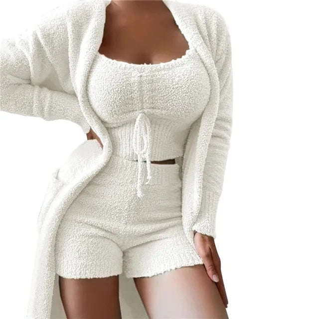 Velvet 3-Piece Lounge Short Set