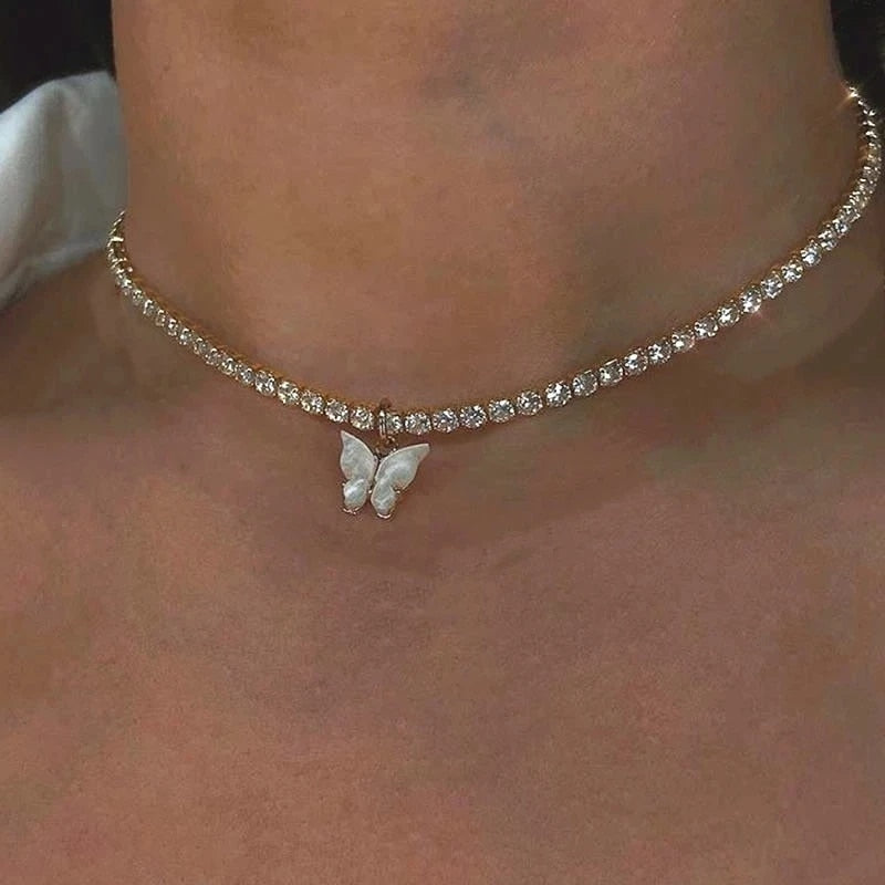 Butterfly Pendant Choker