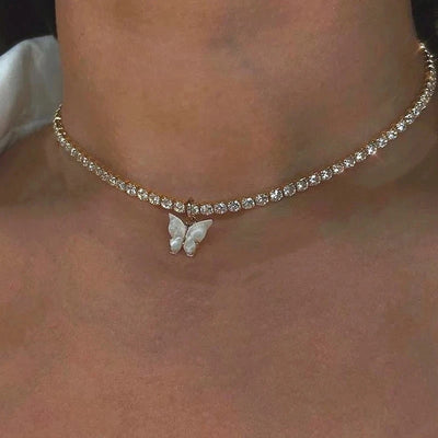Butterfly Pendant Choker